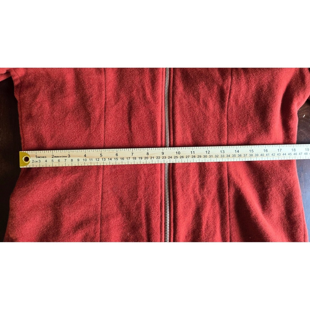 Vroom & Dreesmann Classics Burnt Orange Wool Zip Up Jacket Pointed Collar Sz 40 - Picture 5 of 8